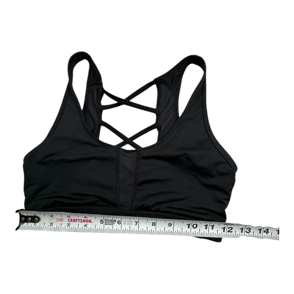 Black Crisscross‎ Back Sports Bra XS Athletic Workout Gym Fitness Activewear
